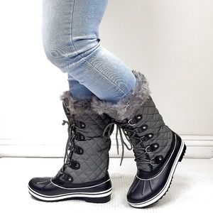Faux Fur Lace Up Winter Snow Boots main image 1